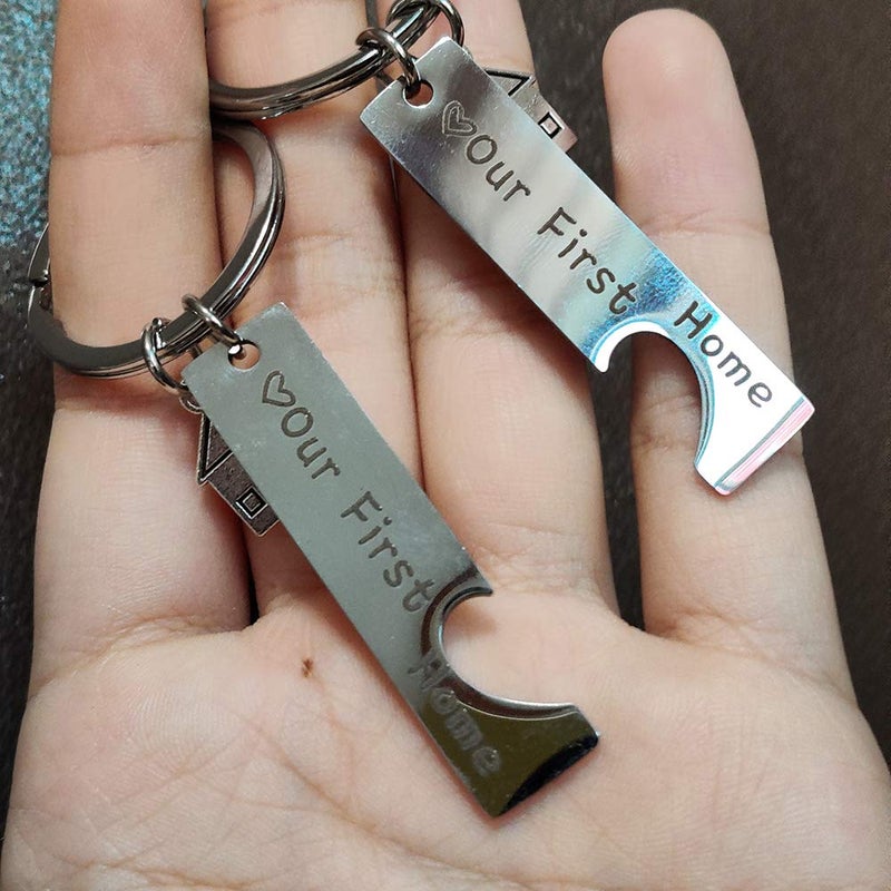 CNYMANY 2 Pcs New Home Keychains, Our First Home Housewarming Gift New House Decoration Jewelry Key Rings for New House Owner Wife Husband Lover - Image 5